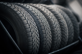 Rack of semi truck tires